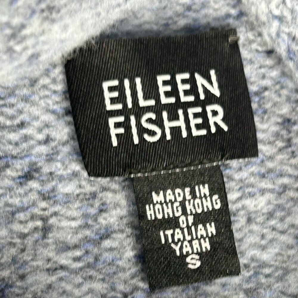 Eileen Fisher Sweater Womens Small Blue Merino Wool Cowl Neck Pullover Knit - Picture 3 of 10